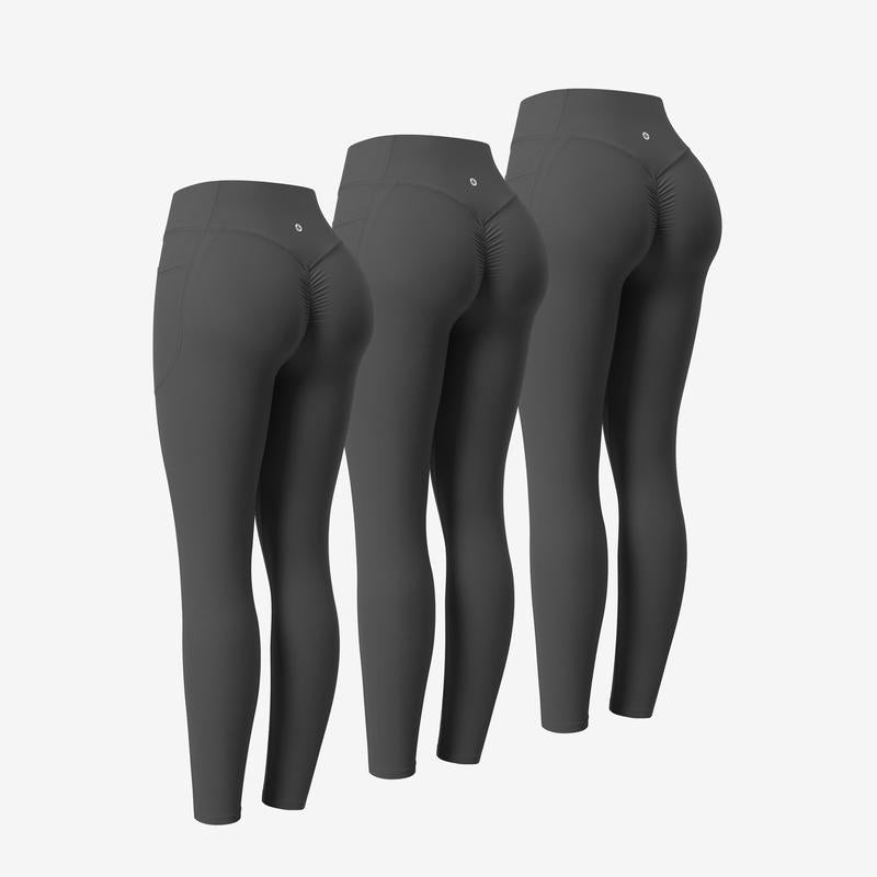 Halara 3-Piece Ultrasculpt High Waisted Scrunch Butt Lifting Tummy Control Pocket Shaping Training Leggings Set