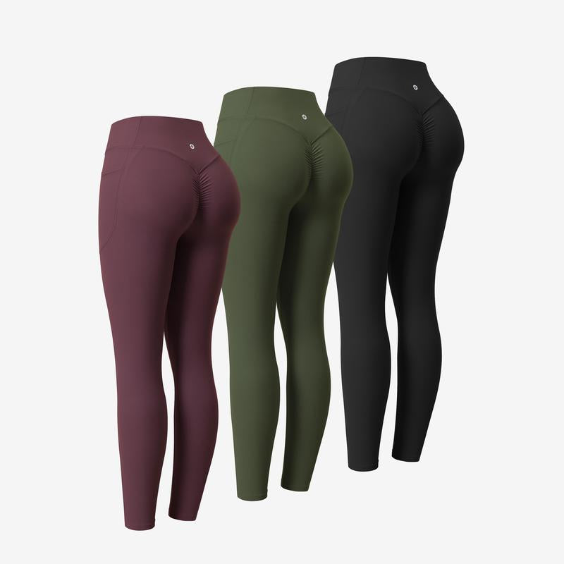 Halara 3-Piece Ultrasculpt High Waisted Scrunch Butt Lifting Tummy Control Pocket Shaping Training Leggings Set