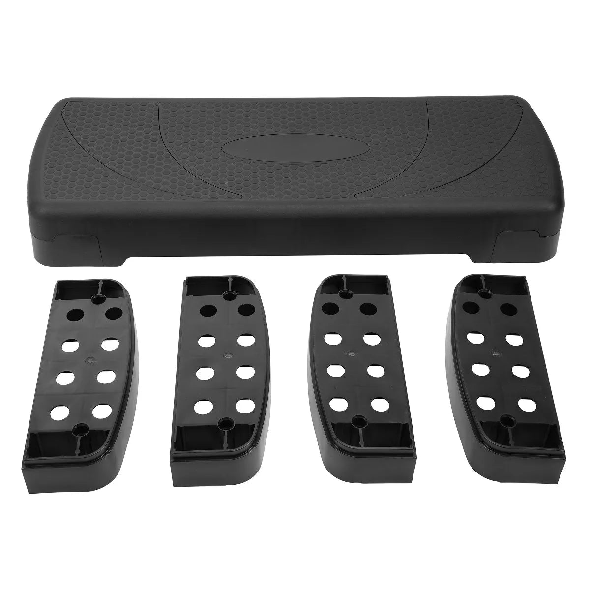 Lightweight Portable Adjustable Height Workout Aerobic Stepper Step Platform Fitness Trainer with Raisers