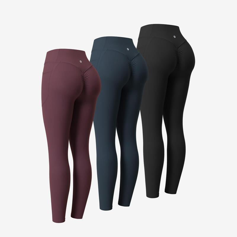 Halara 3-Piece Ultrasculpt High Waisted Scrunch Butt Lifting Tummy Control Pocket Shaping Training Leggings Set