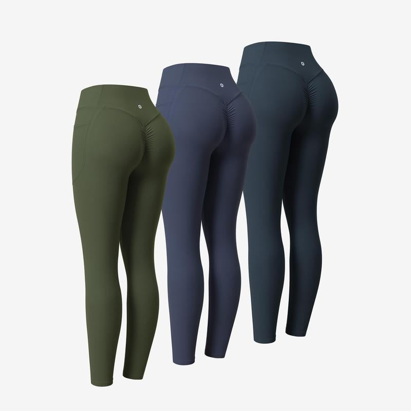 Halara 3-Piece Ultrasculpt High Waisted Scrunch Butt Lifting Tummy Control Pocket Shaping Training Leggings Set