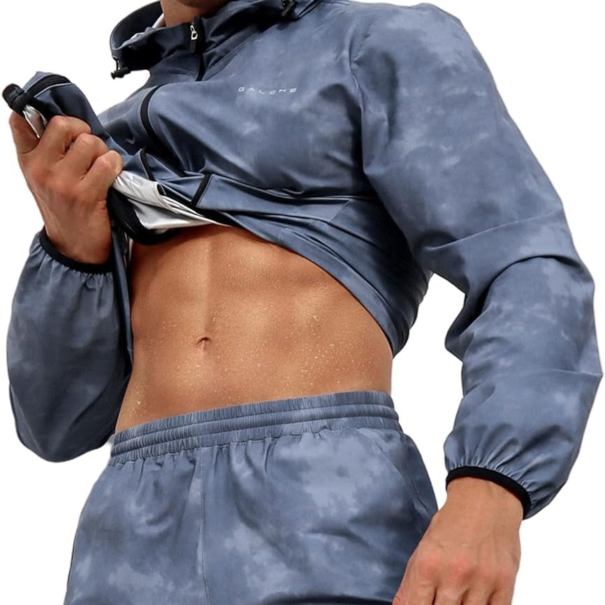 Men'S Sauna Suit 2-Piece Performance Jacket and Pants Set for Weight Loss Workout Boxing