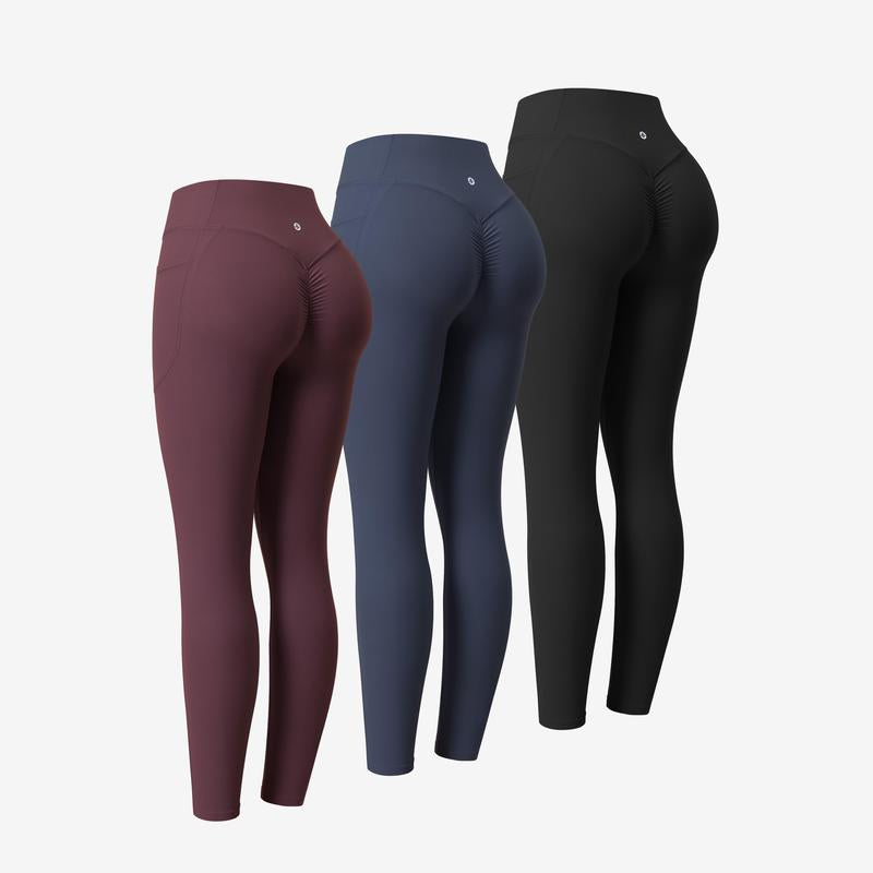 Halara 3-Piece Ultrasculpt High Waisted Scrunch Butt Lifting Tummy Control Pocket Shaping Training Leggings Set