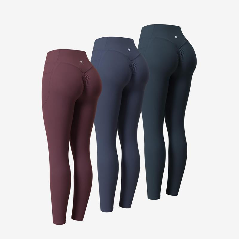 Halara 3-Piece Ultrasculpt High Waisted Scrunch Butt Lifting Tummy Control Pocket Shaping Training Leggings Set