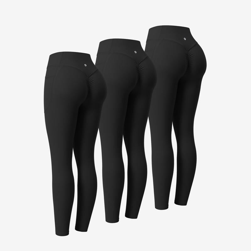 Halara 3-Piece Ultrasculpt High Waisted Scrunch Butt Lifting Tummy Control Pocket Shaping Training Leggings Set